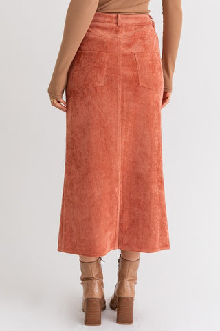 Corduroy Button Up Maxi Skirt