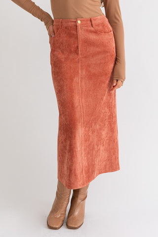 Corduroy Button Up Maxi Skirt