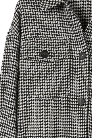 Houndstooth Print Long Shacket