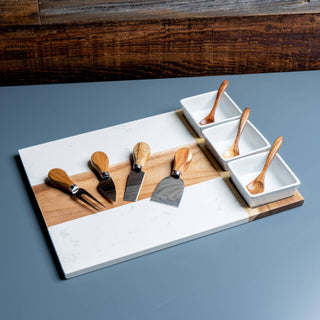 Marble and Wood Charcuterie Board