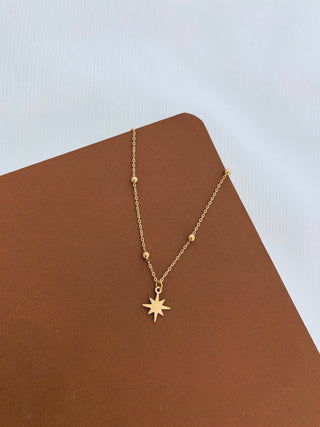 Golden North Star Chain Pendant Necklace