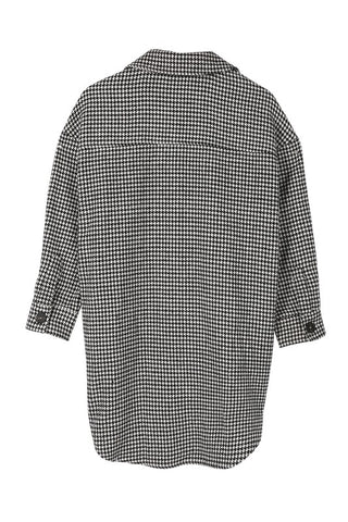 Houndstooth Print Long Shacket