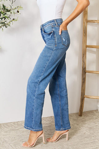 High Waisted Distressed Jeans